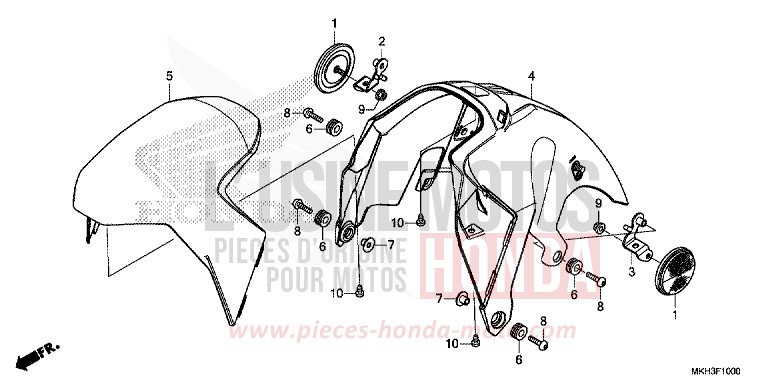 FRONT FENDER for X-ADV 750 CANDY CHROMOSPHERE RED (R381) from 2018